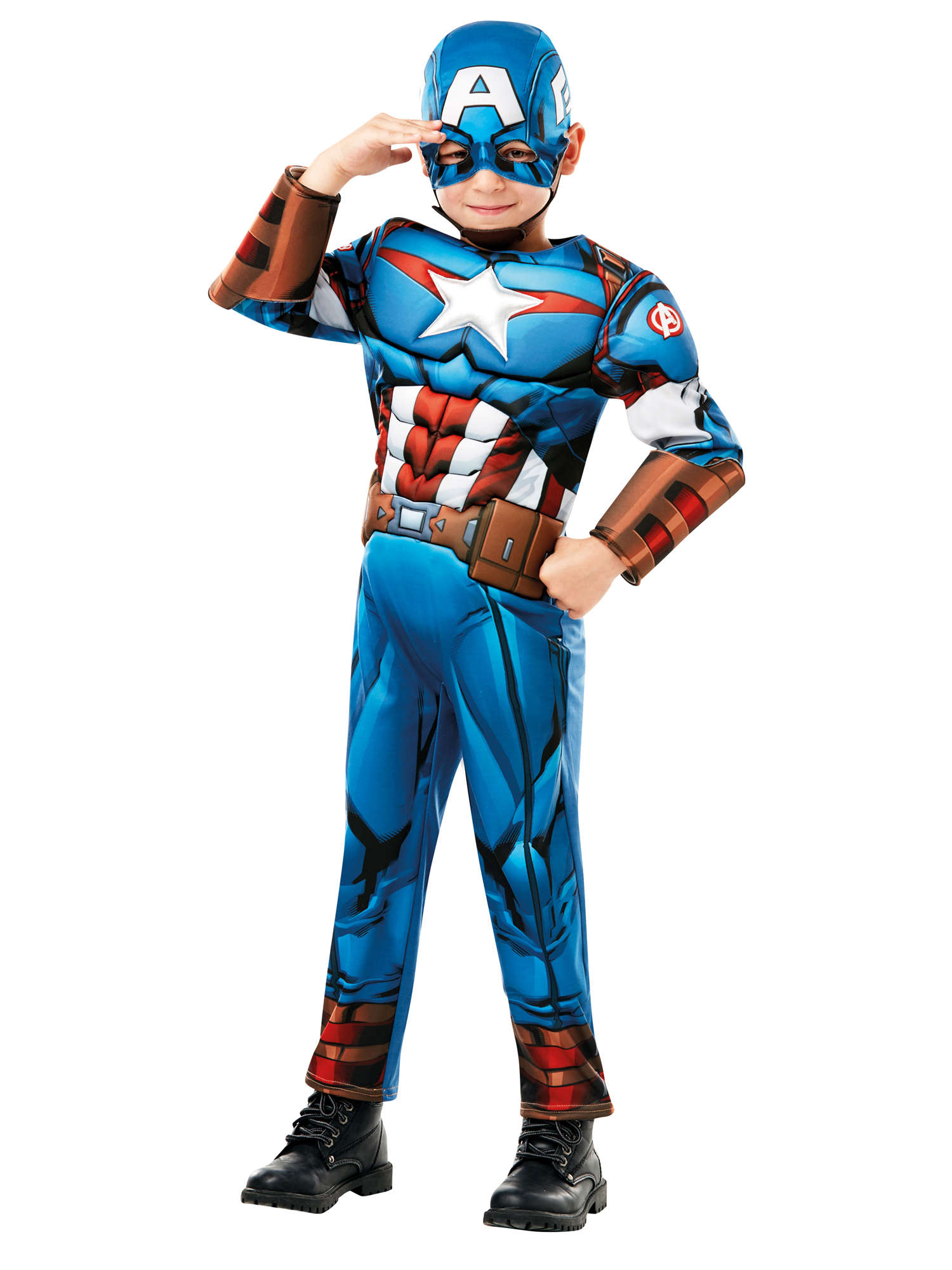 Captain America, Avengers, Multi, Marvel, Kids Costumes, Large, Front