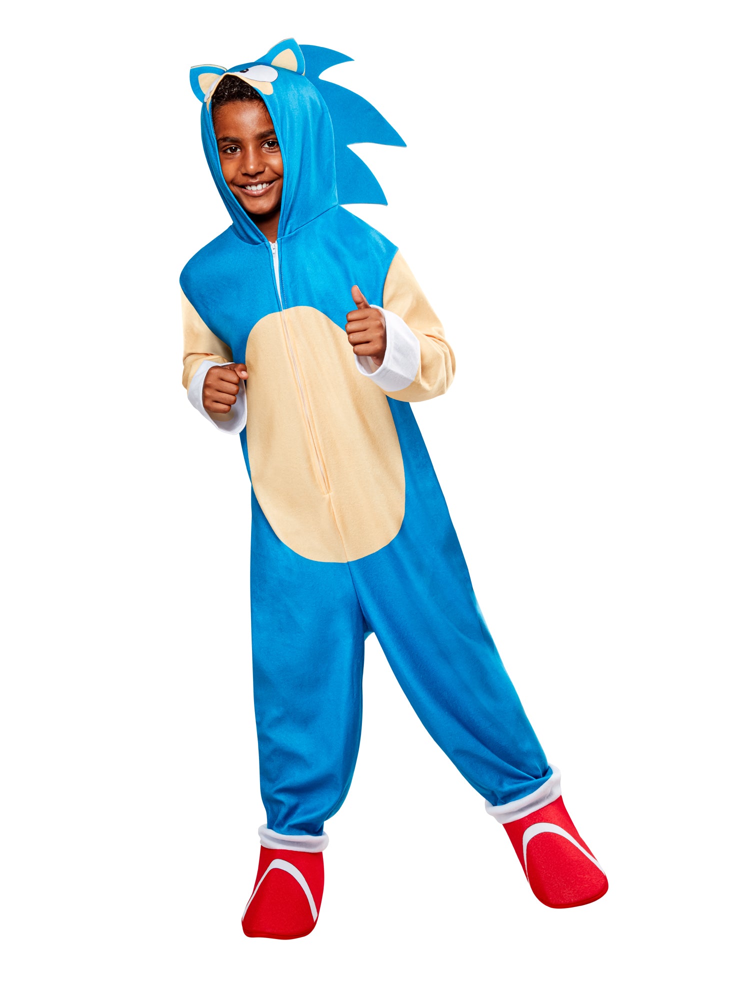 Sonic The Hedgehog, Blue, Sega, Kids Costumes, M, Front