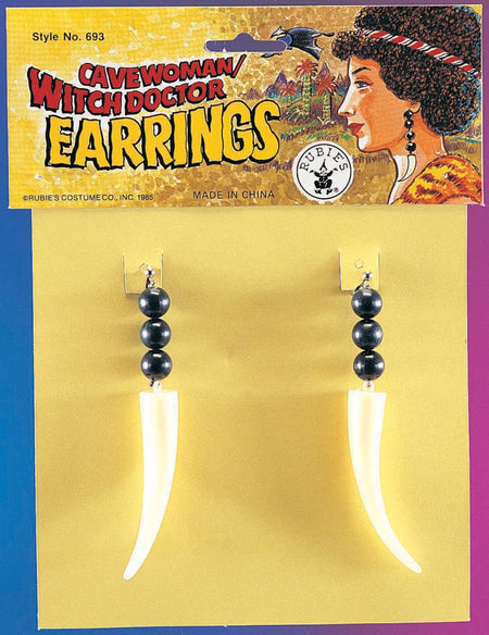 Pair of Witch Doctor Earrings Costume Accessory