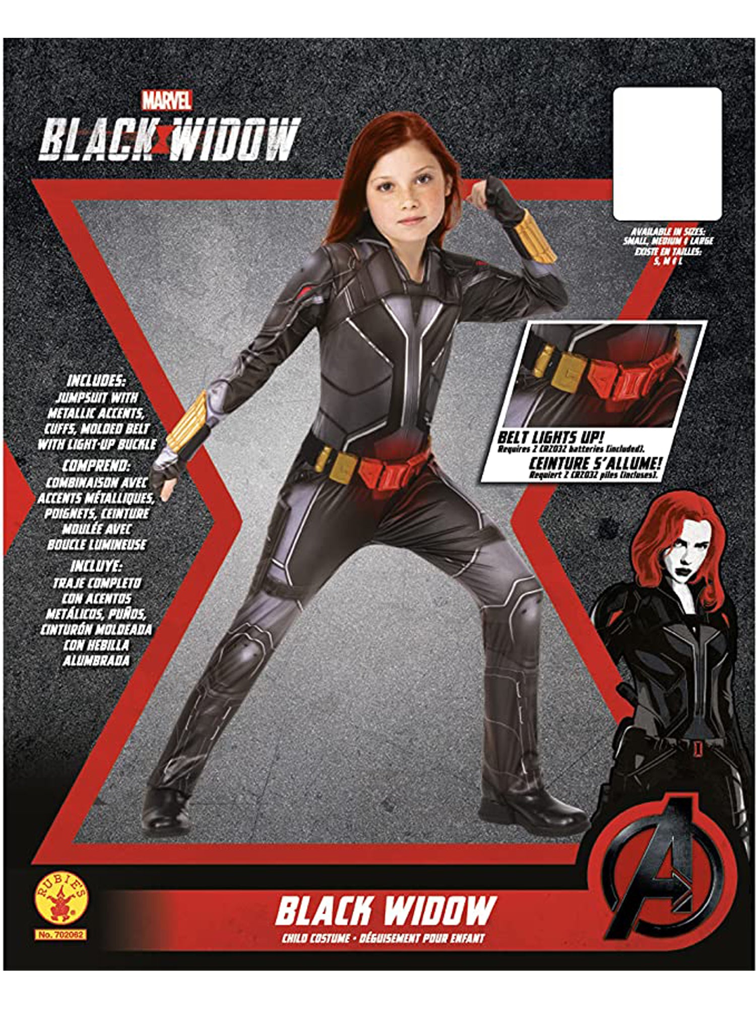 Black Widow, Black Widow, Avengers, Black Widow, Multi, Marvel, Kids Costumes, Small, Back