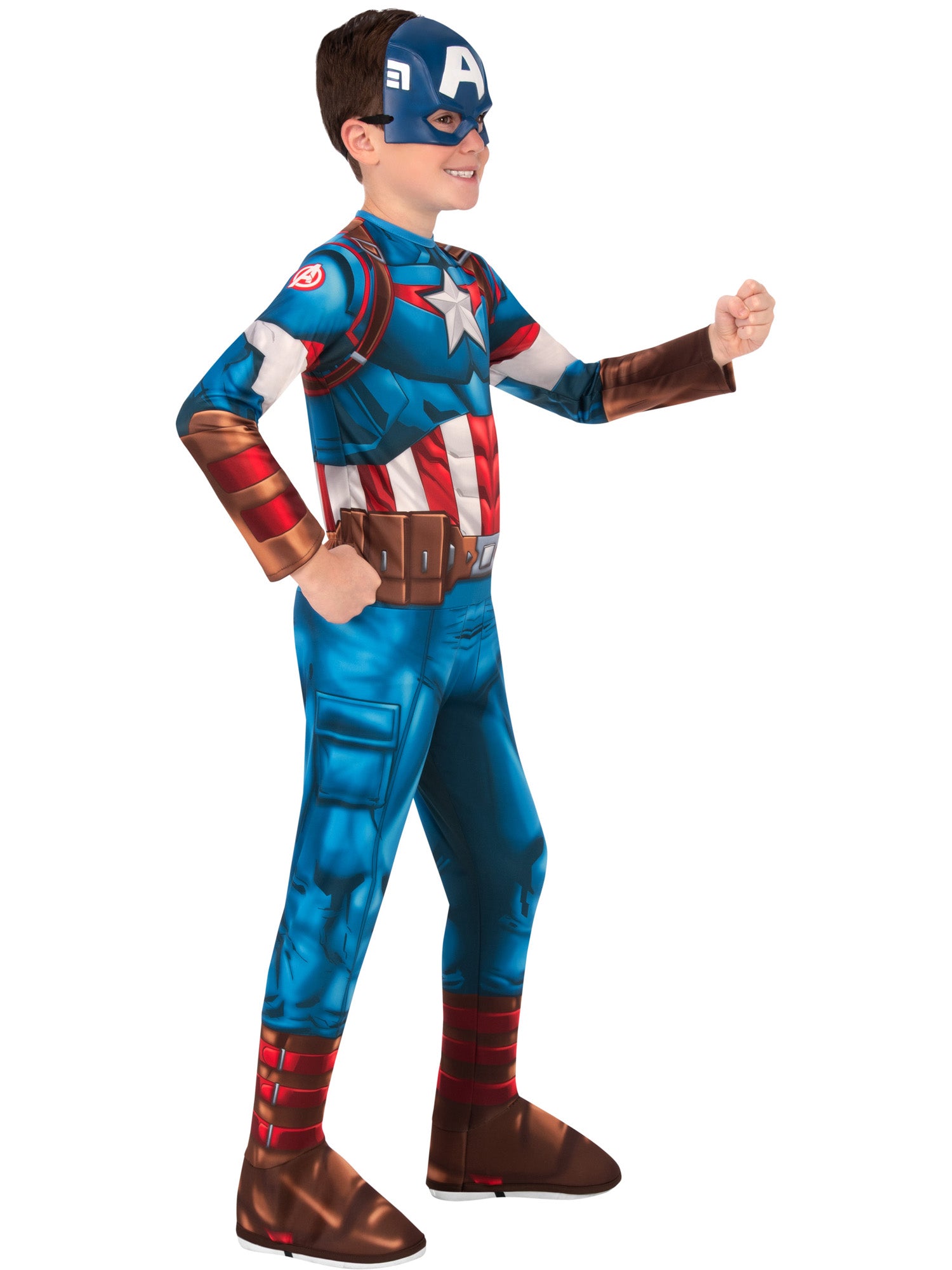 Captain America, Avengers, Multi, Marvel, Kids Costumes, Extra Small, Side