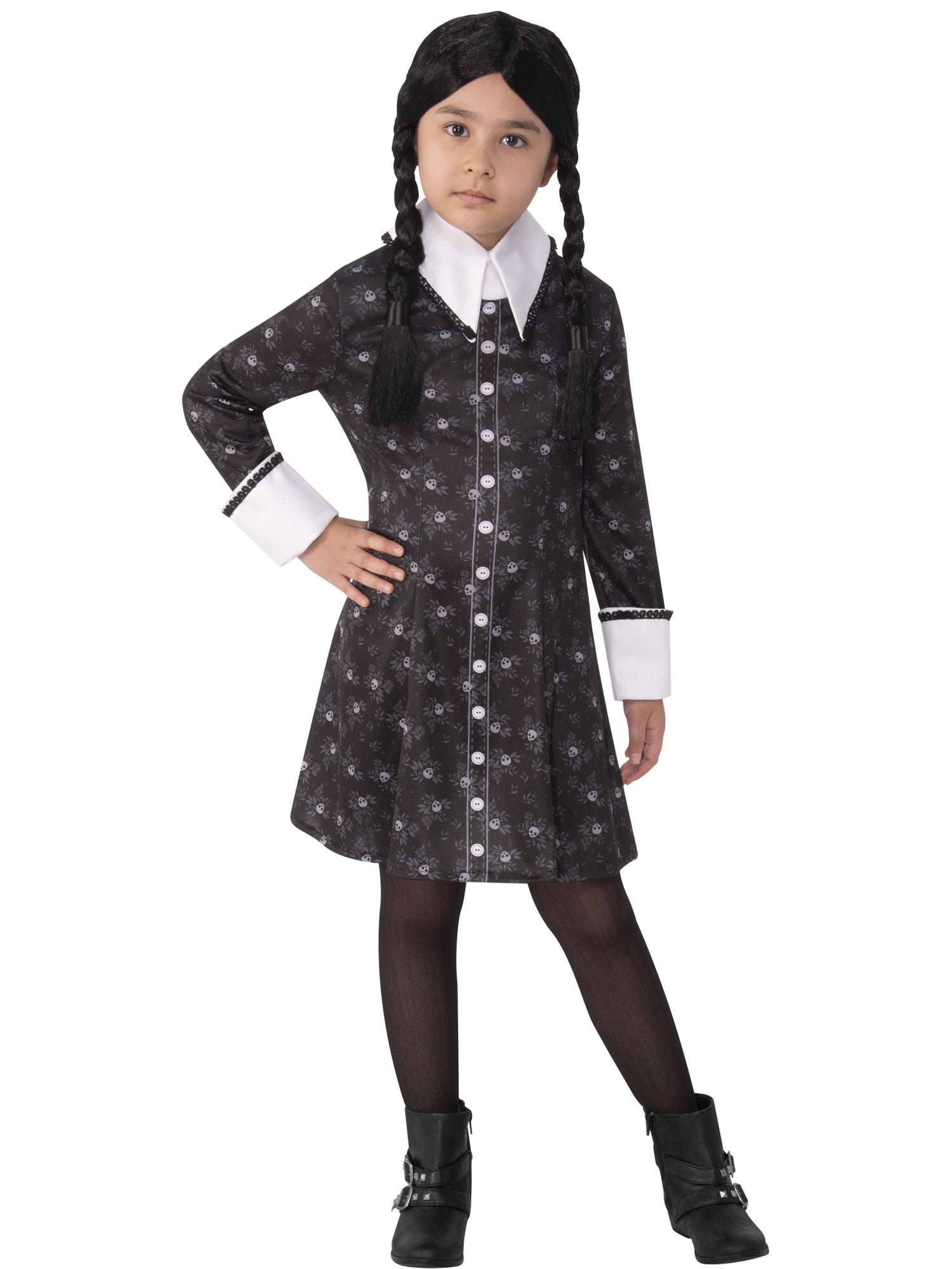 Wednesday, Multi, Addam's Family, Kids Costumes, Small, Side