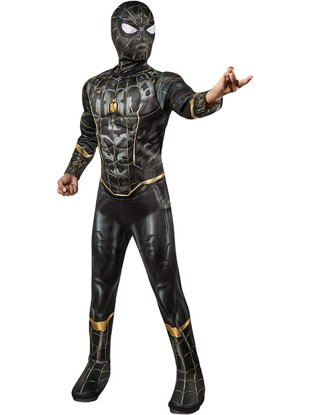 Kids Deluxe Spider-Man Black and Gold Costume From Marvel Spider-Man: No Way Home