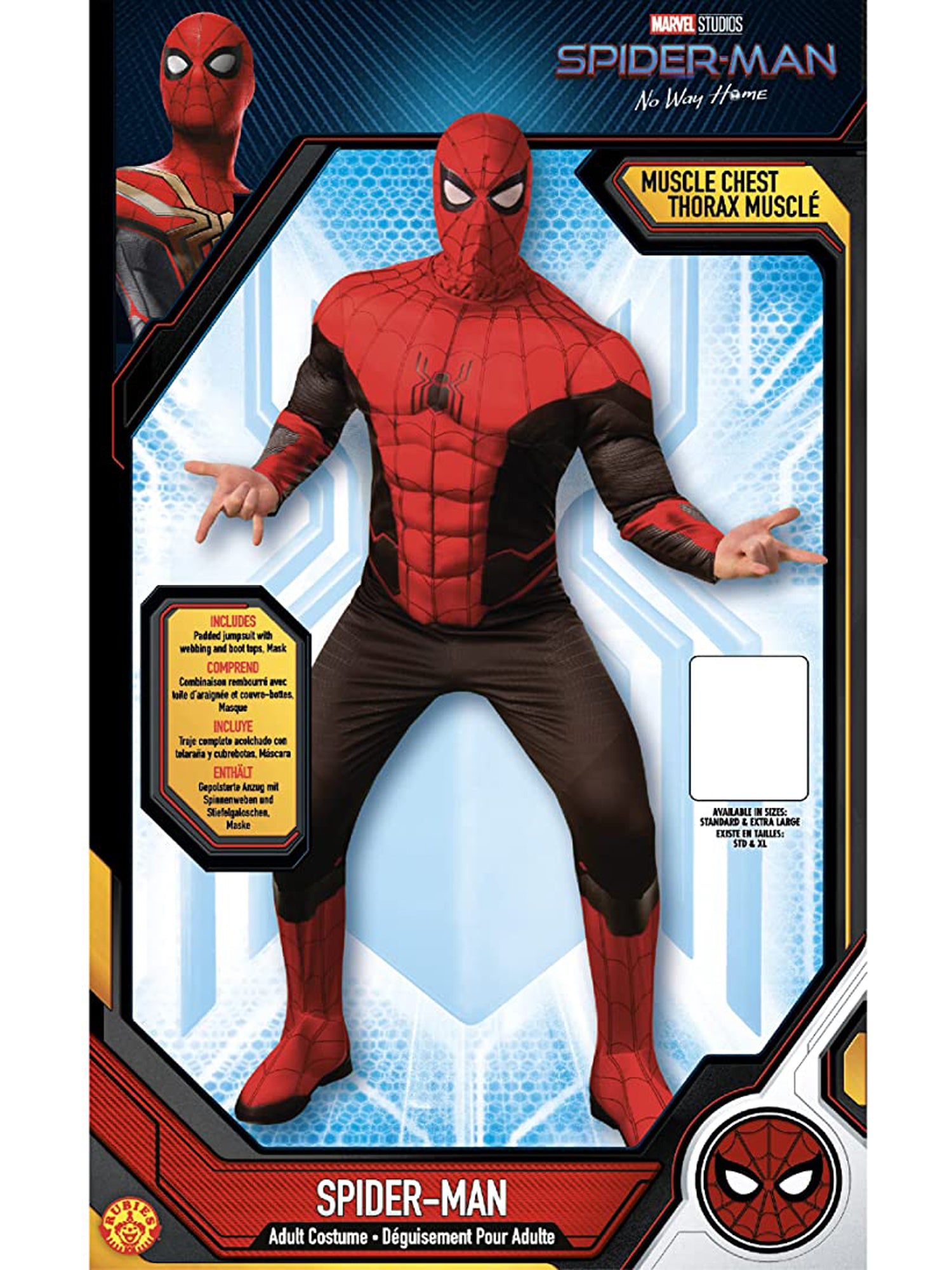 Spider-Man, Multi, Marvel, Adult Costume, Extra Large, Back