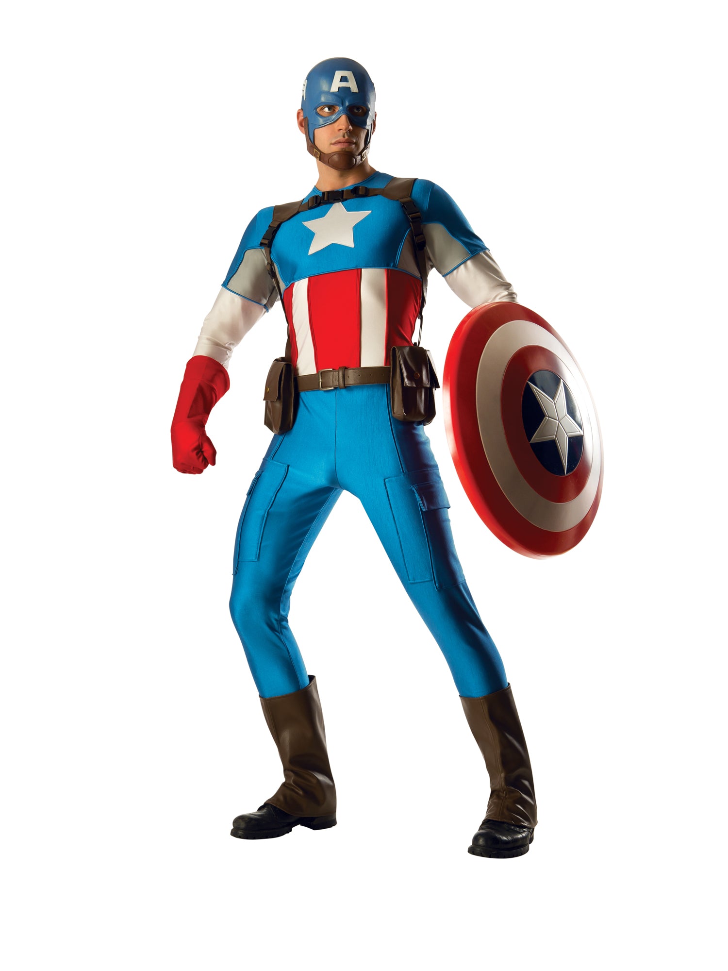 Captain America, Avengers, Multi, Marvel, Adult Costume, Extra Large, Front