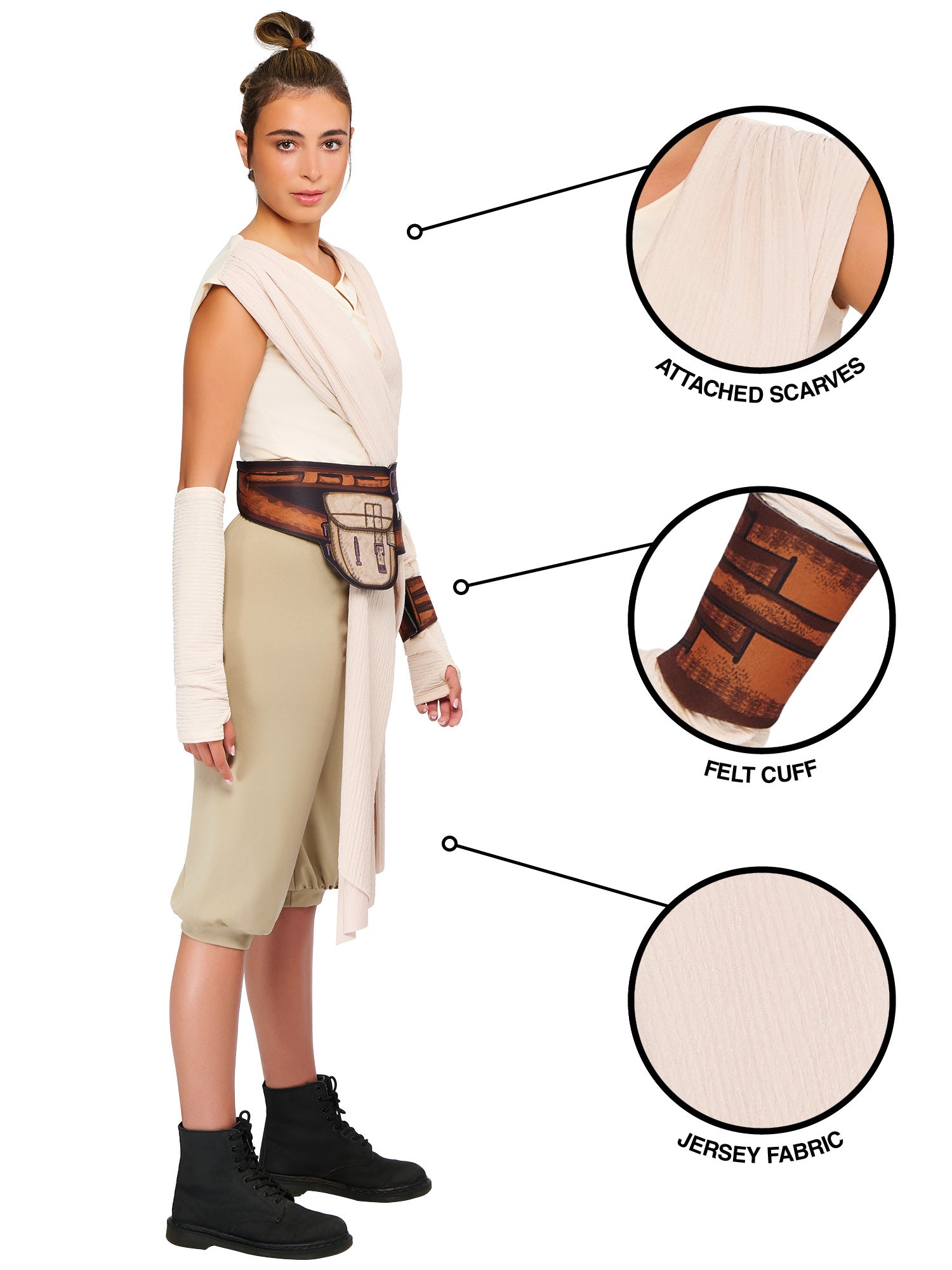 Rey, The Force Awakens, Episode VII, The Force Awakens, Multi, Disney - Lucas, Adult Costume, Small, Side