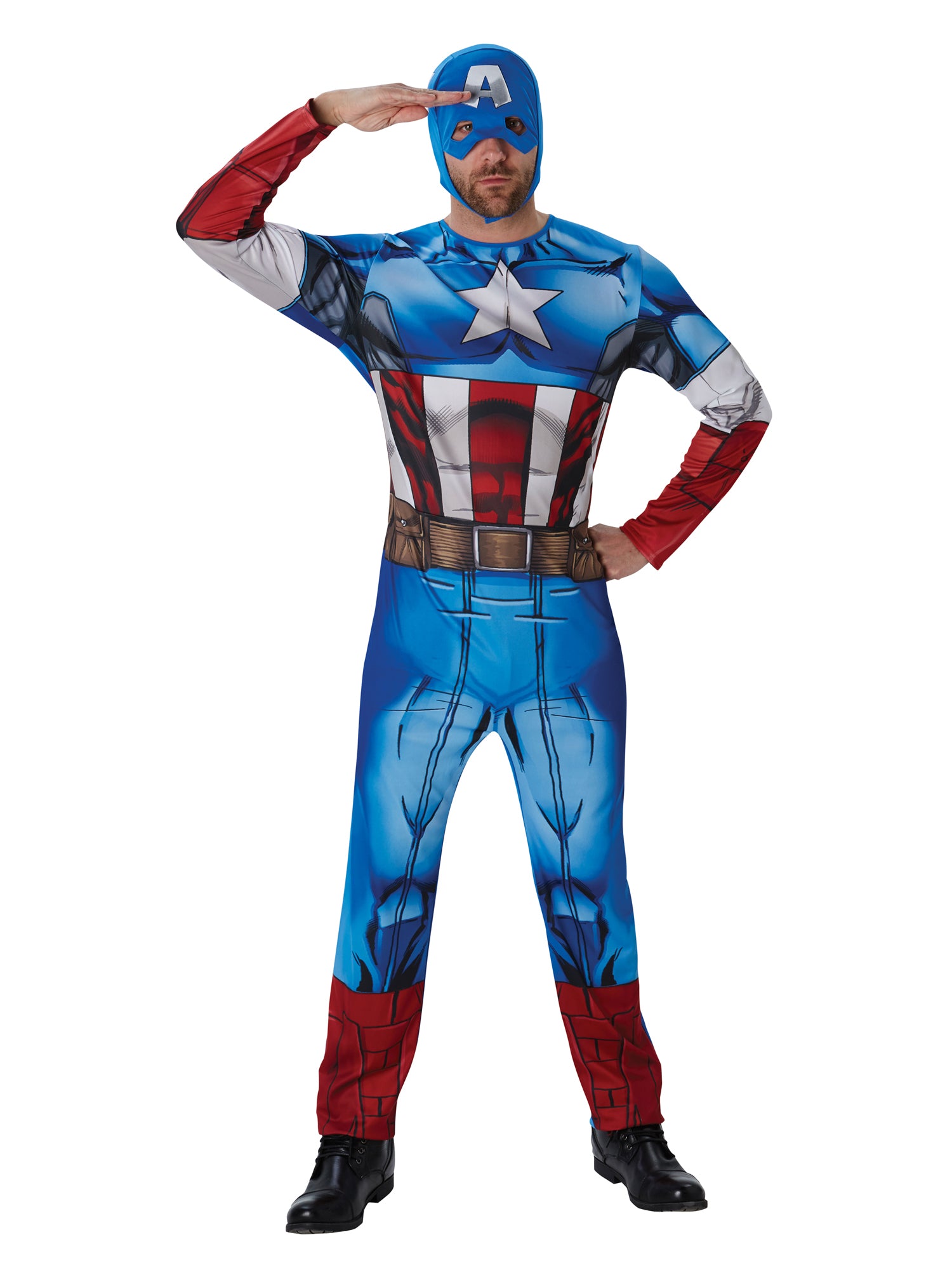 Captain America, Avengers, Multi, Marvel, Adult Costume, Extra Large, Back