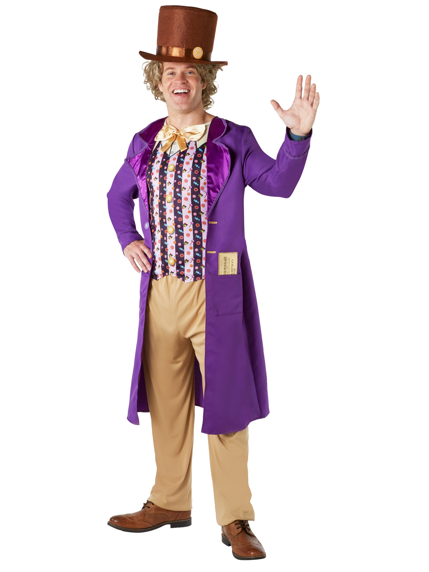 Willy Wonka, Multi, Charlie And The Chocolate Factory, Adult Costume, Standard, Back