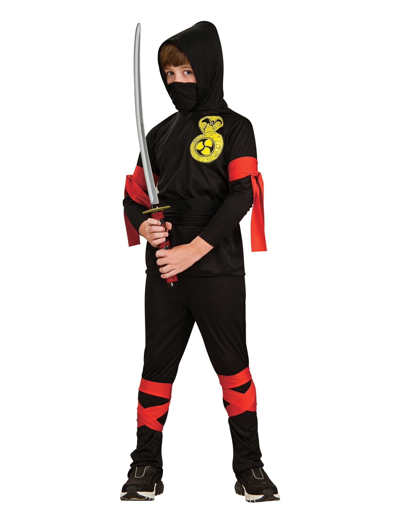 Ninja, Black, Generic, Kids Costumes, Small, Back