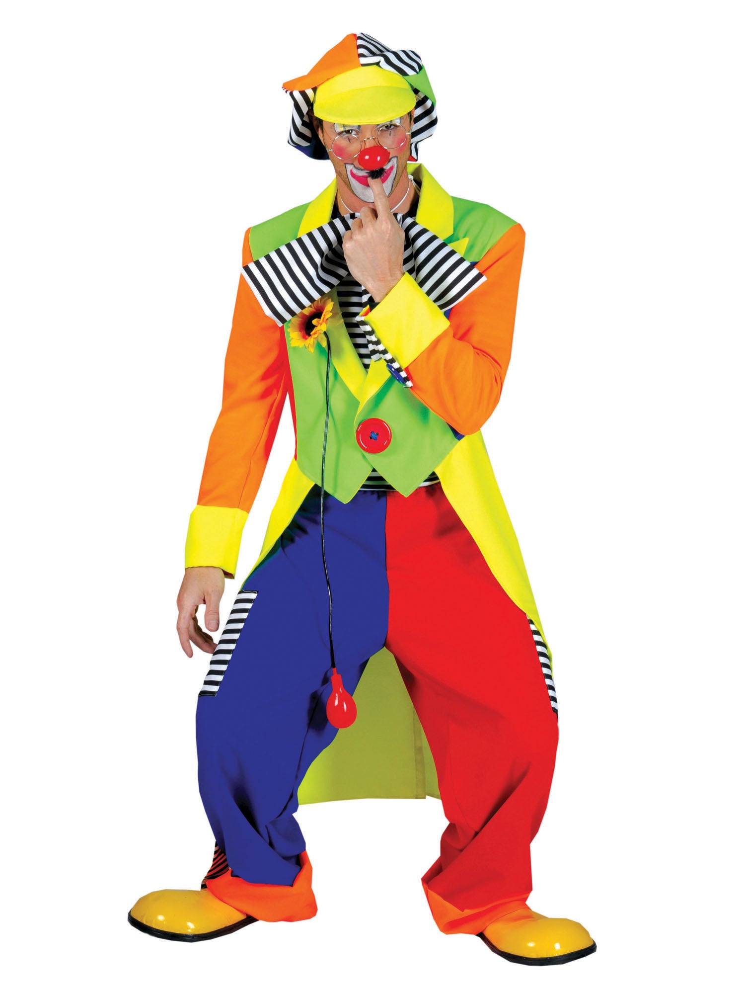 Clown, Multi, Generic, Adult Costume, Extra Large, Front