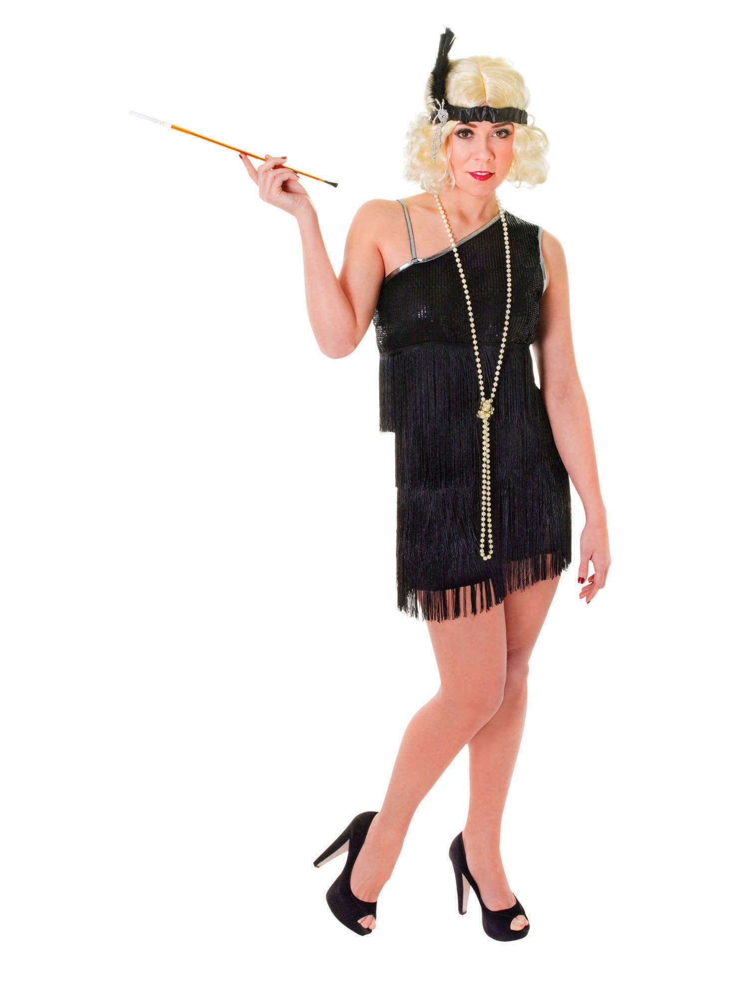 Flapper, Black, Generic, Adult Costume, Standard, Front