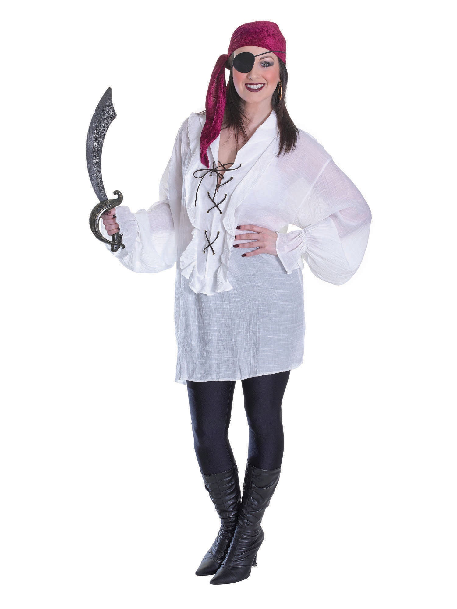 Pirate, White, Generic, Adult Costume, Standard, Front