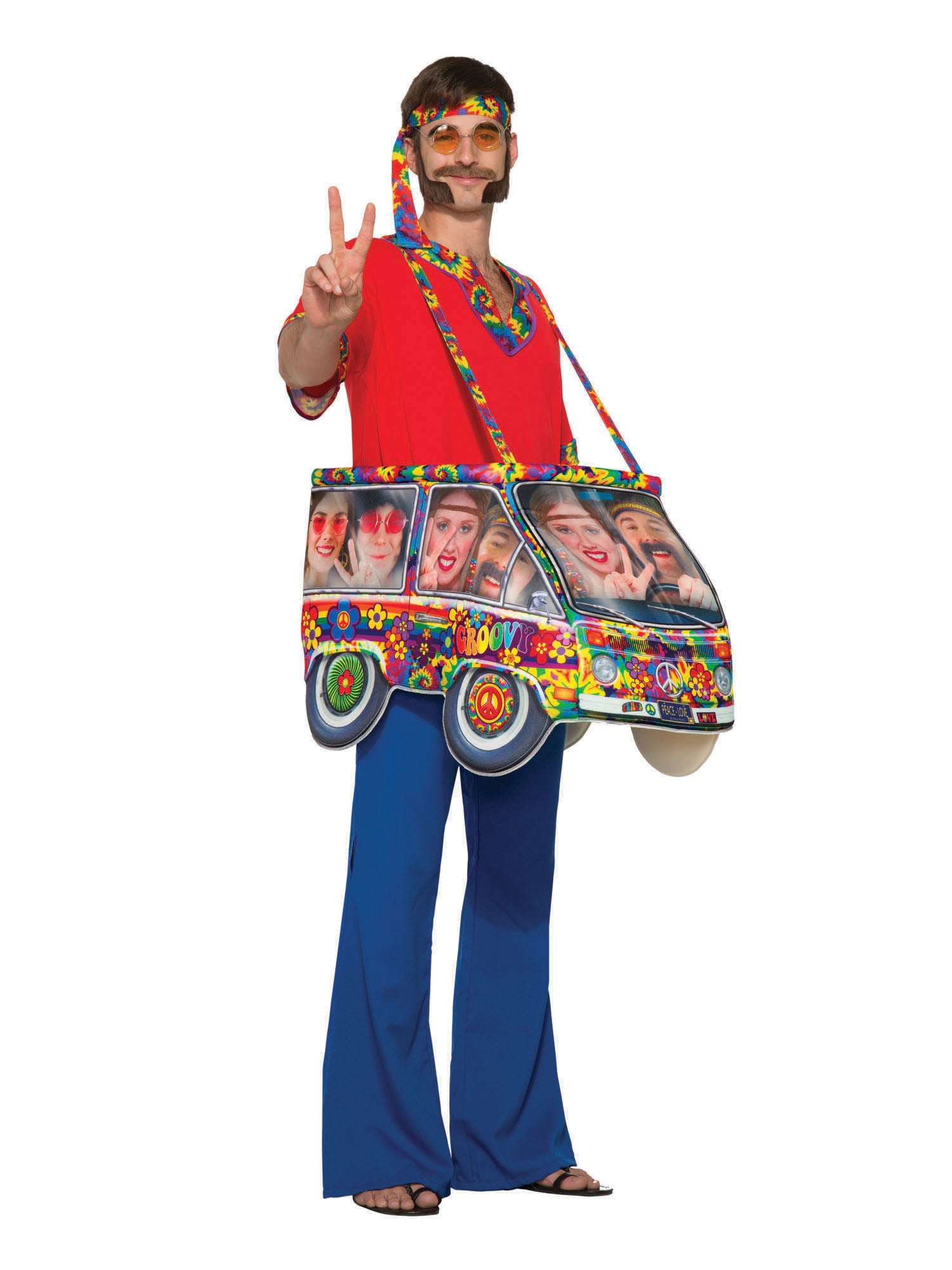 Hippie, Multi, Generic, Adult Costume, Standard, Front