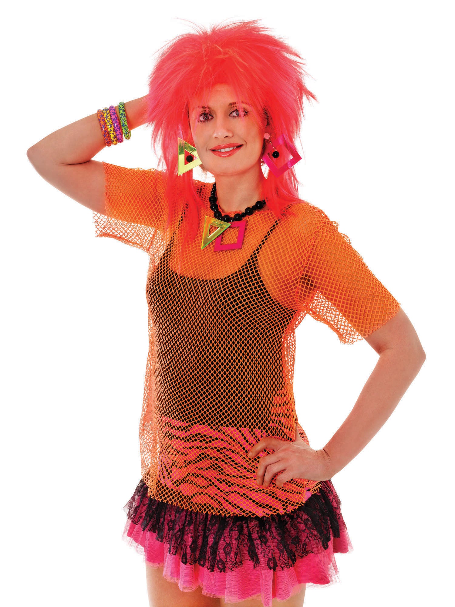 1980s, Orange, Generic, Adult Costume, Standard, Front