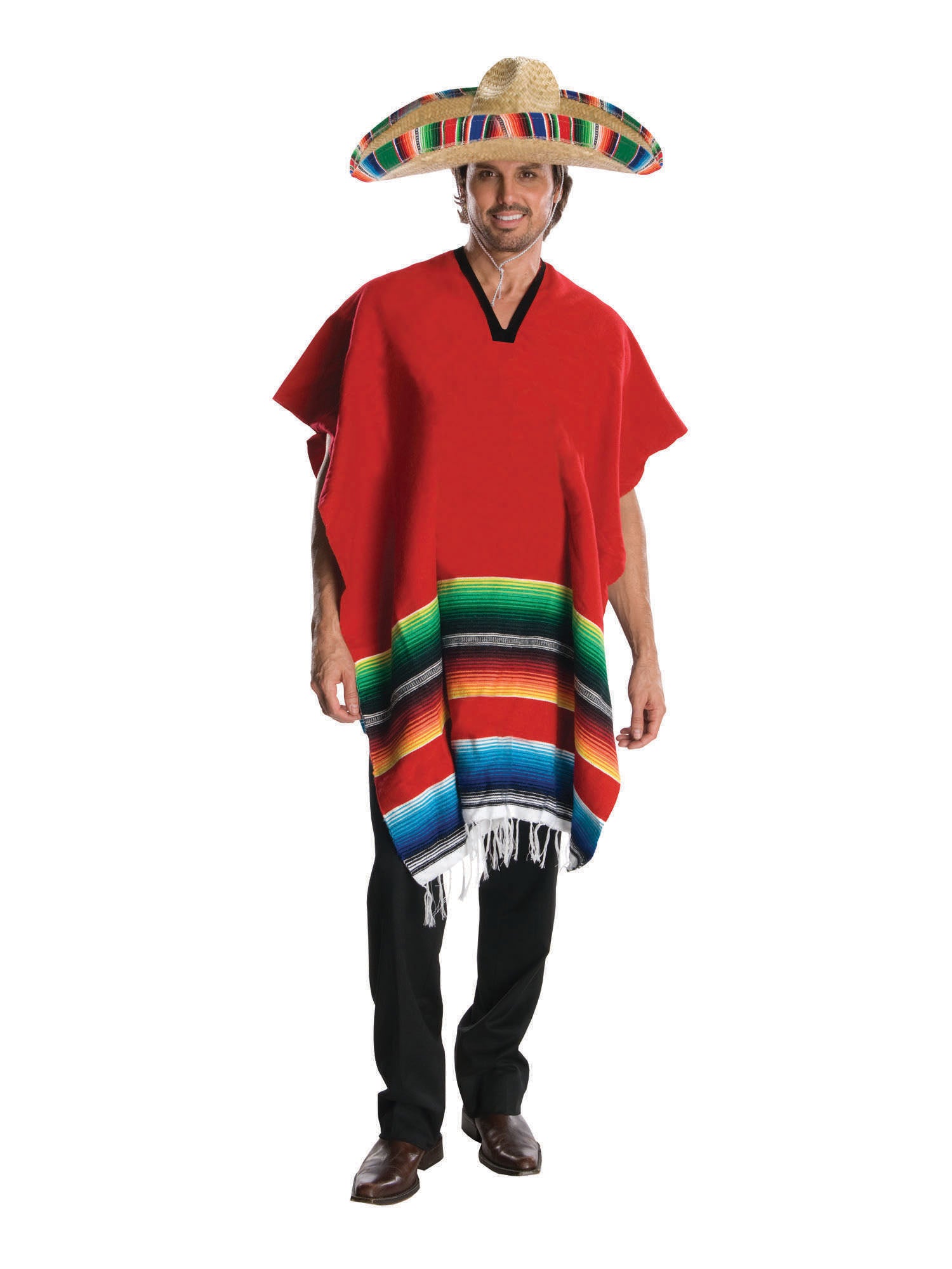 Poncho, Multi, Generic, Adult Costume, Standard, Front