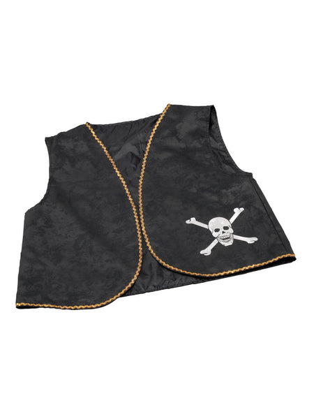 Distressed Black Pirate Waistcoat Costume Accessory