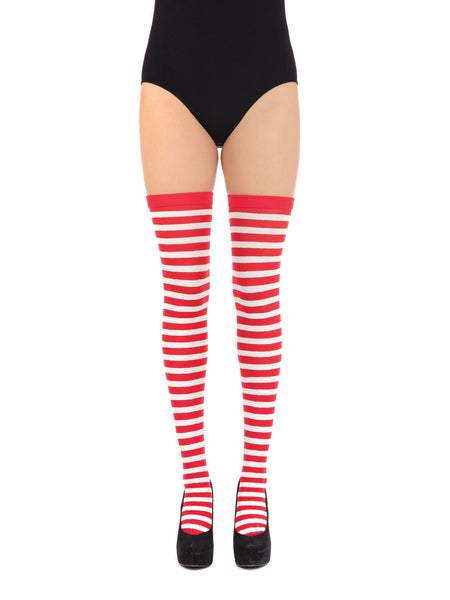 Red & White Striped Stockings Costume Accessory