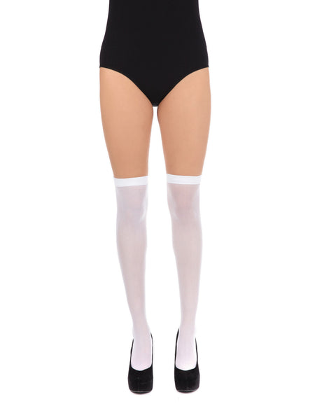 White Over Knee Stockings Costume Accessory