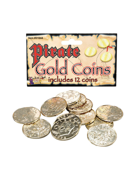 Gold Gold Pirate Coins (Pack of 12) Costume Accessory