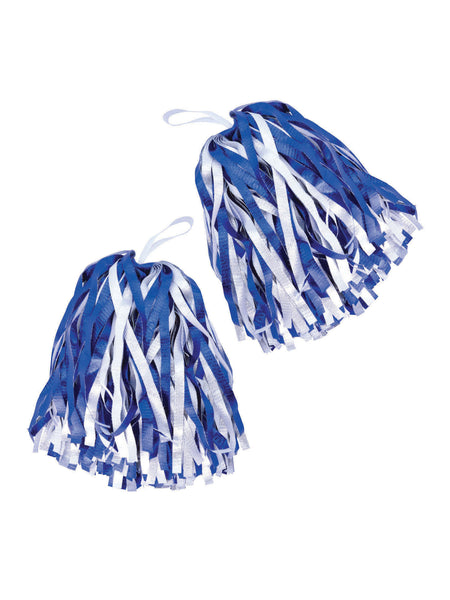 Blue & White Pom Poms Costume Accessory