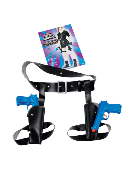 Thigh Twin Holster Set With Guns Costume Accessory