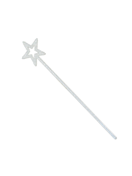 White Glitter Star Wand Costume Accessory