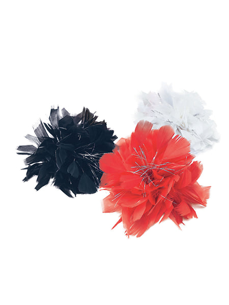 Red Feather Hair Clip Costume Accessory