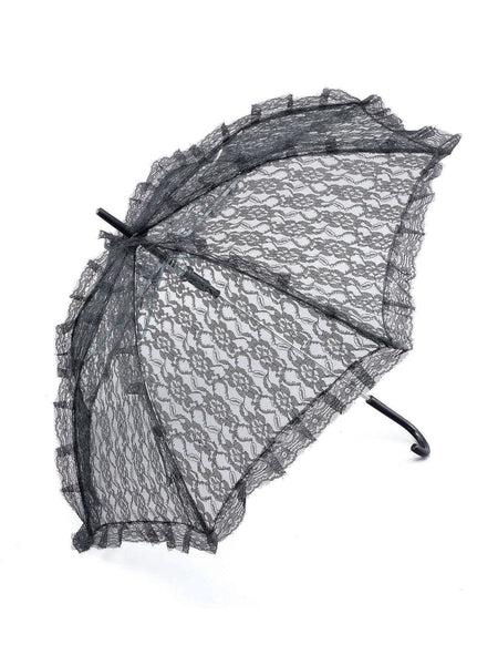 Black Lace Parasol Costume Accessory