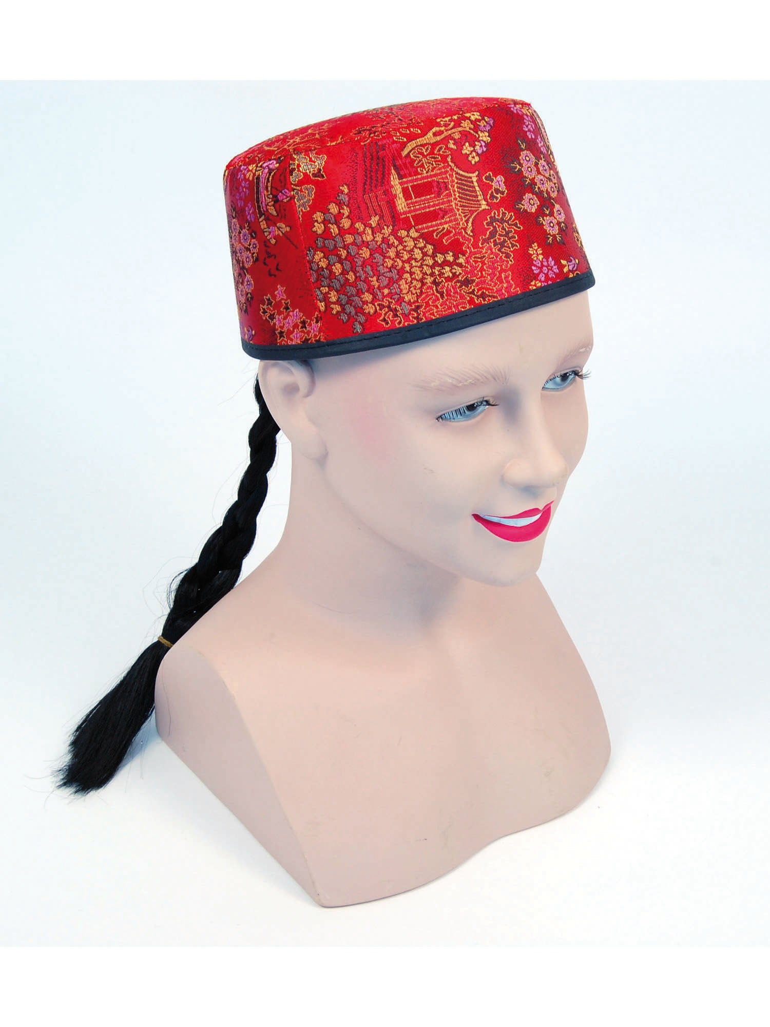 Chinese, Red, Generic, Hat, One Size, Front