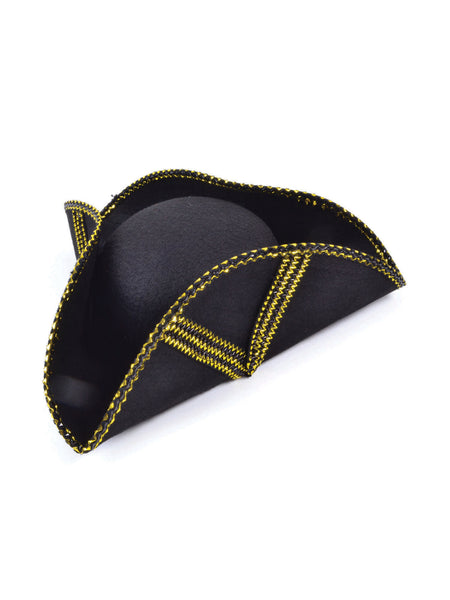 Gold Trim & Pattern Tricorn Hat