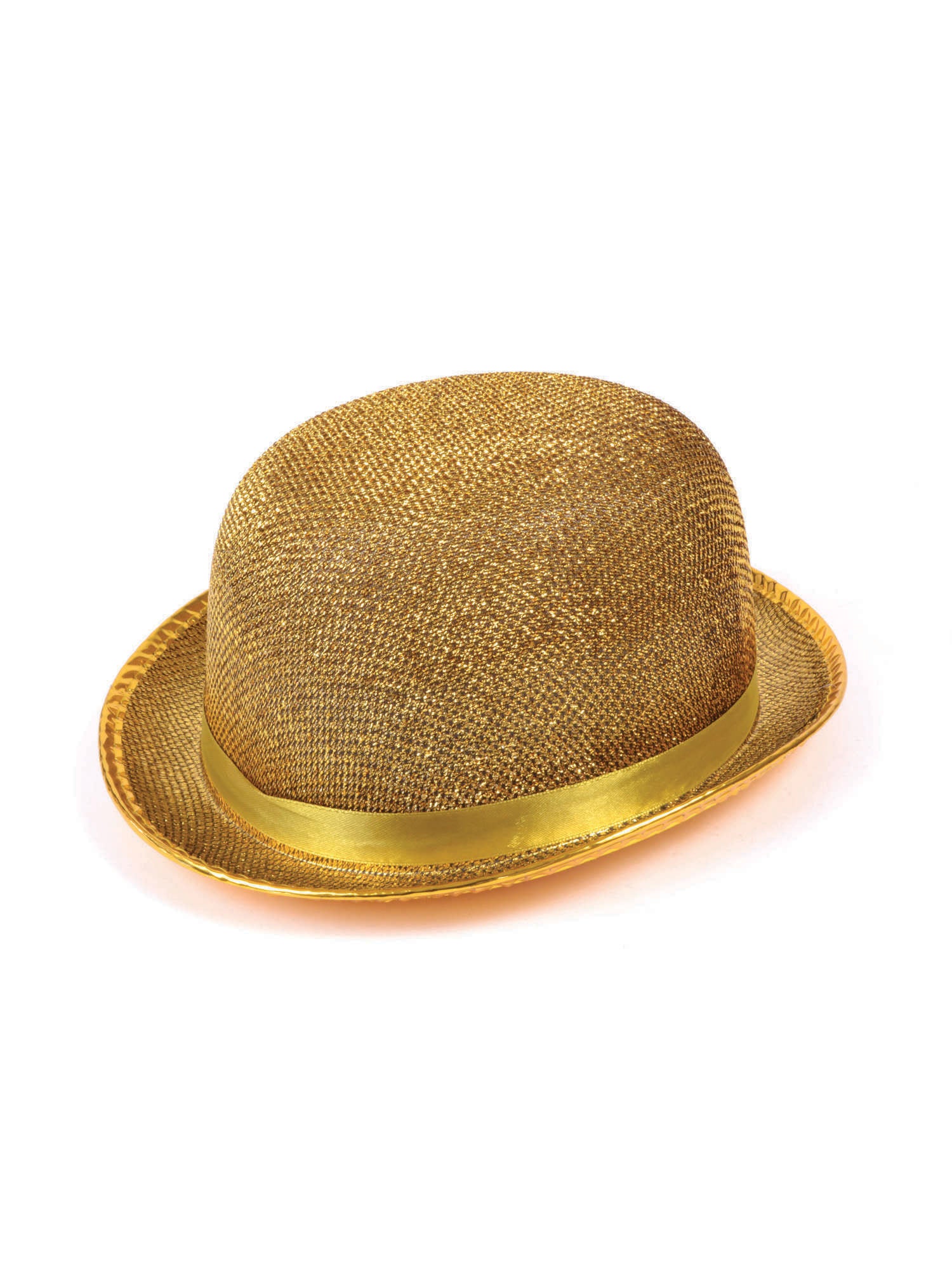 Bowler, Gold, Generic, Hat, One Size, Front