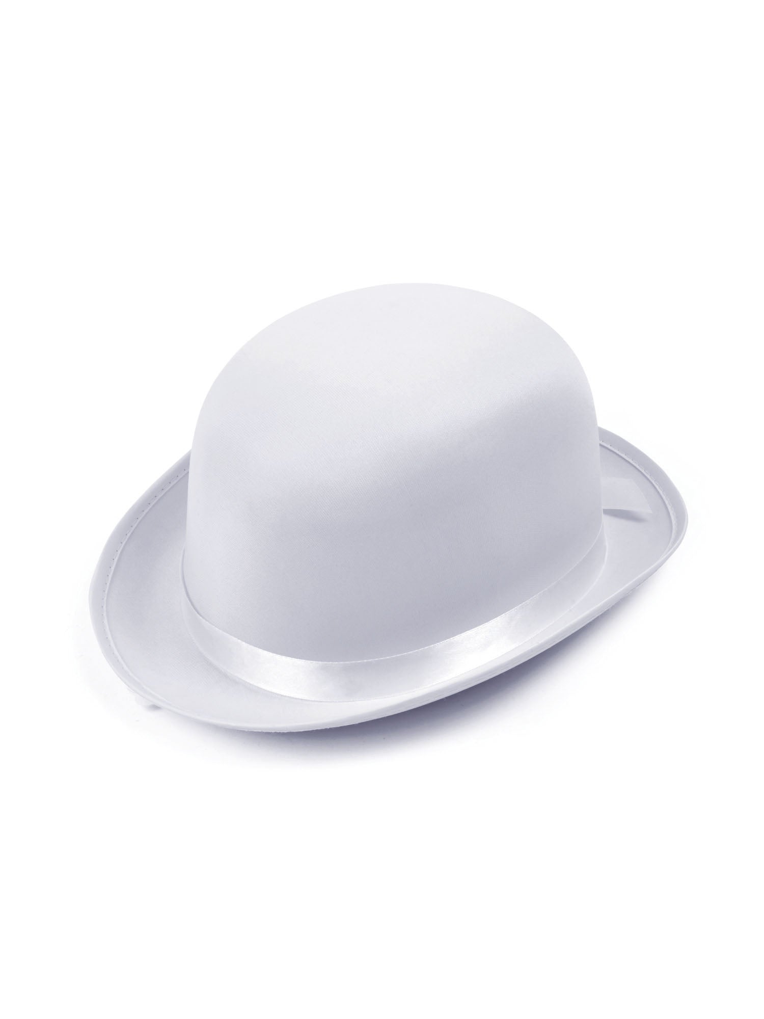 Bowler, White, Generic, Hat, One Size, Front