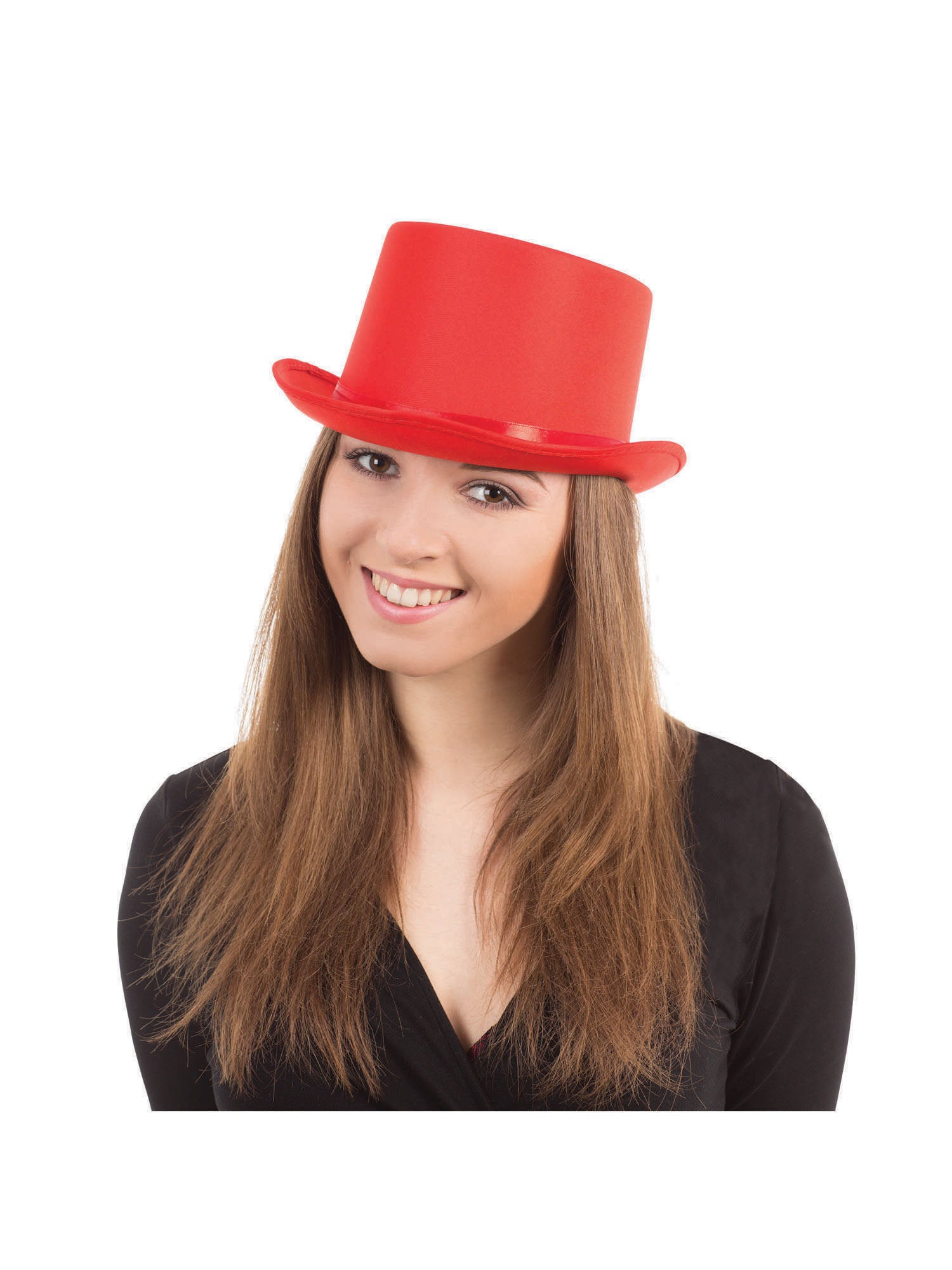 Top Hat, Red, Generic, Hats, One Size, Front