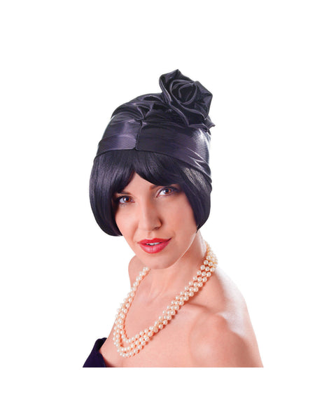 Black 20's Cloche Hat