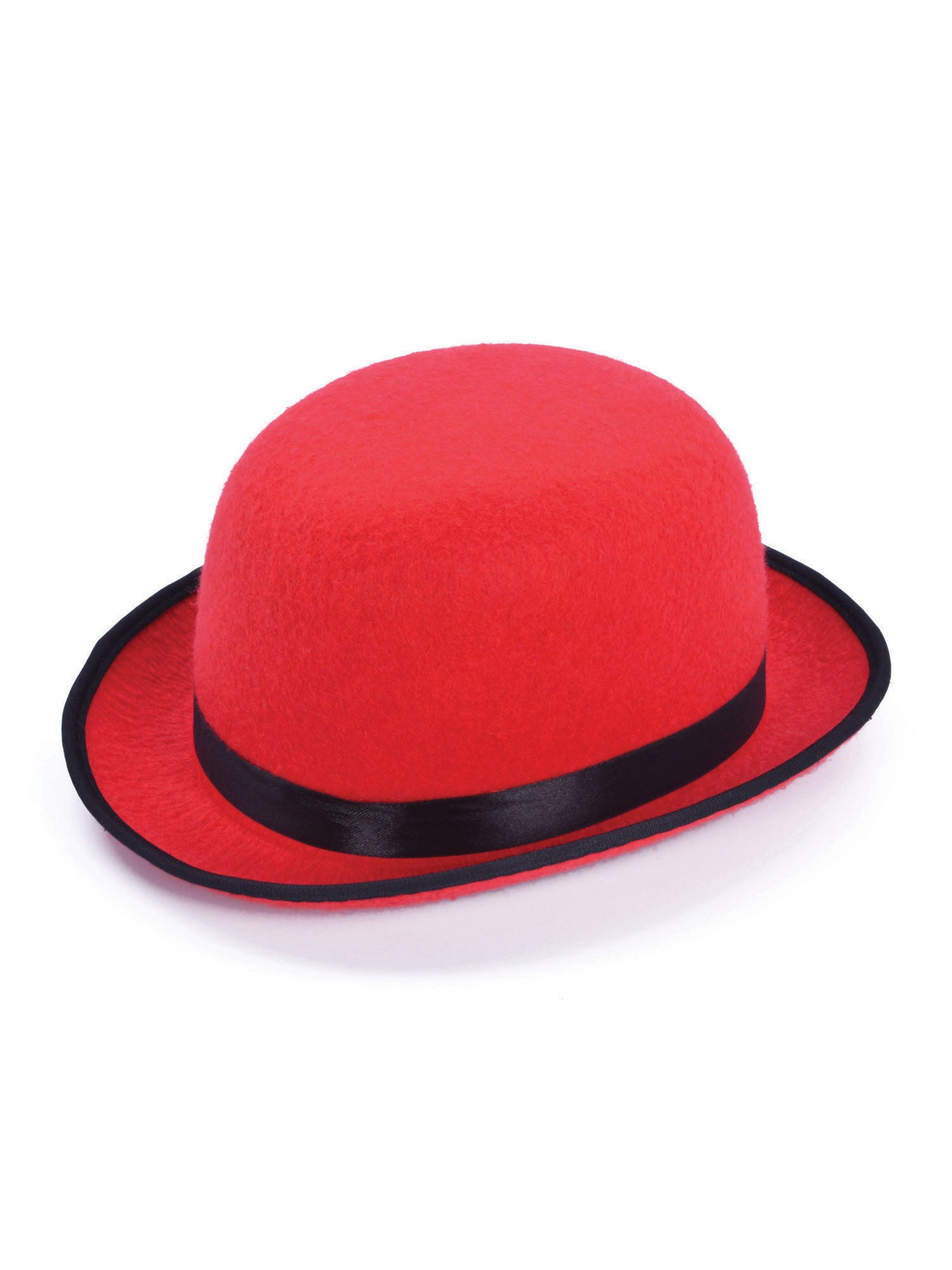 Bowler, Red, Generic, Hat, One Size, Front