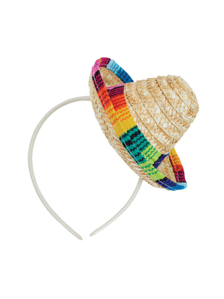 Mini Straw Sombrero On Headband