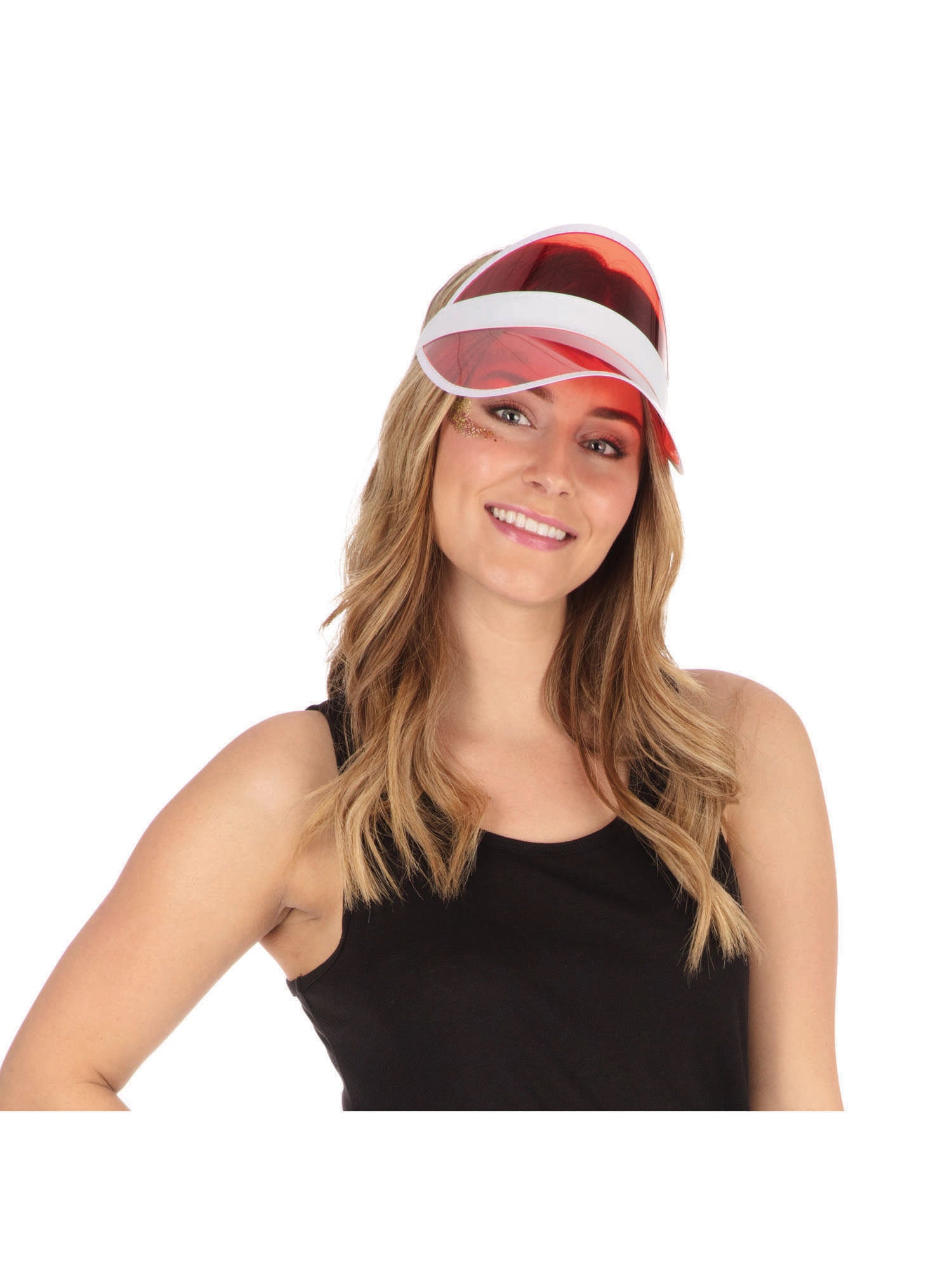 Visor, Red, Generic, Hat, One Size, Front