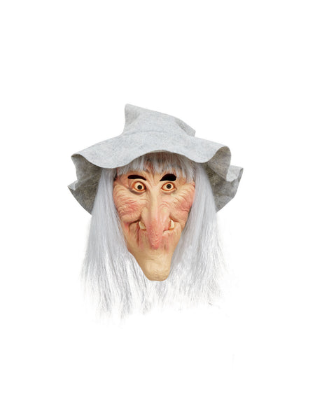 Witch Mask With Grey Hat & Hair