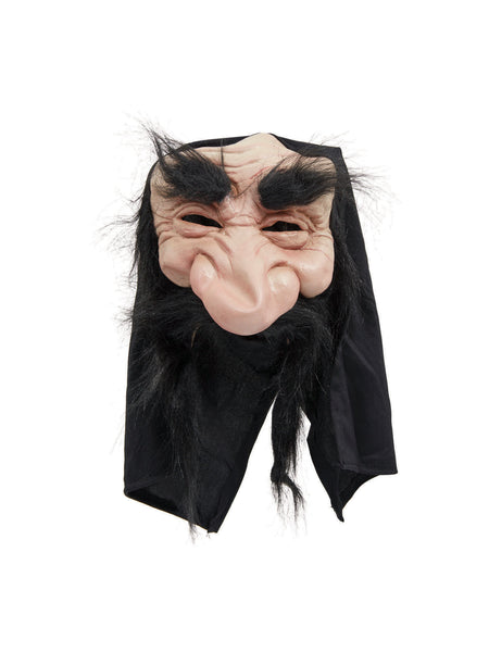 Black Gnome Mask With Hood & Beard