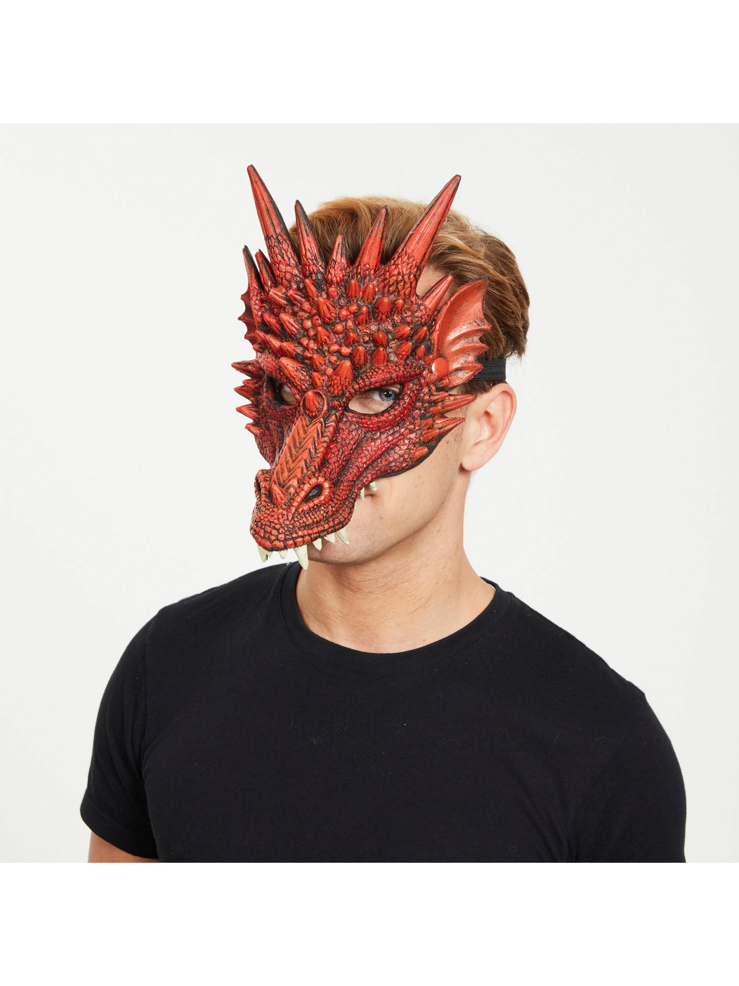 Dragon, Red, Generic, Mask, One Size, Side