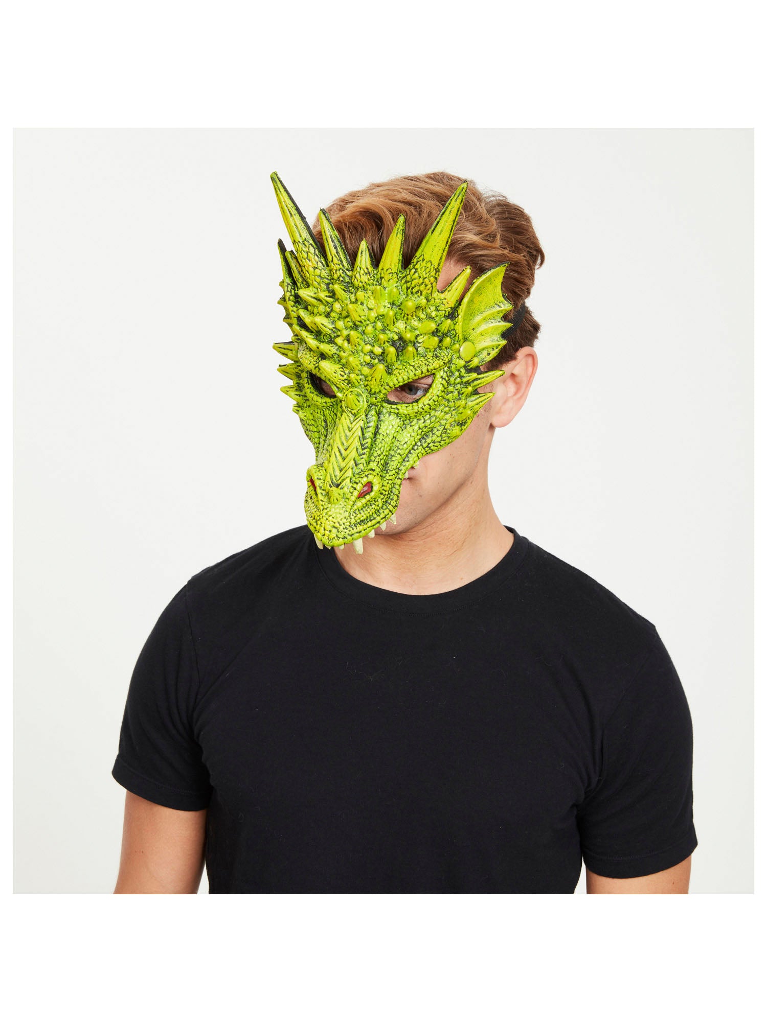 Dragon, Green, Generic, Mask, One Size, Side