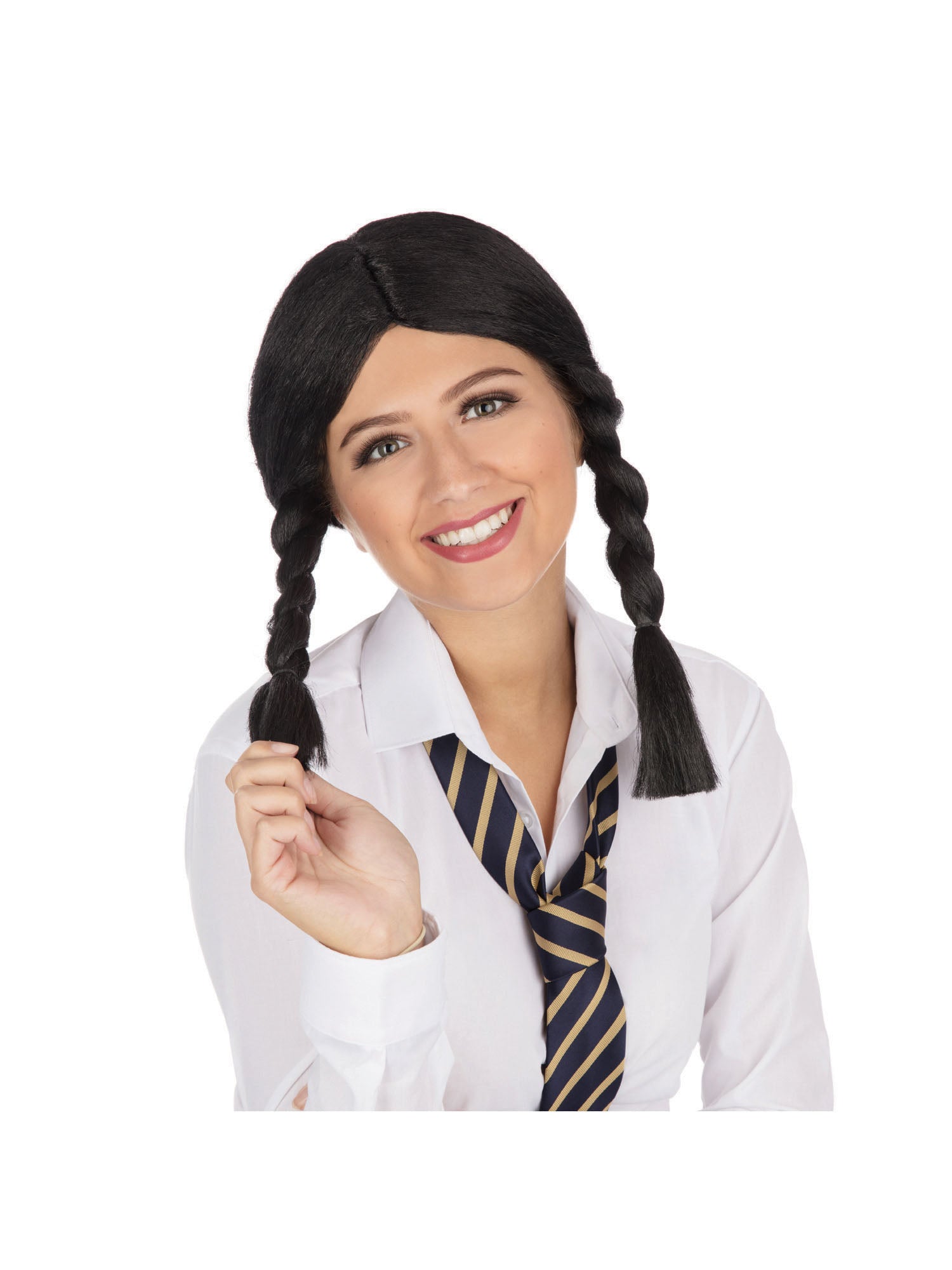 Schoolgirl, Black, Generic, Wig, One Size, Front