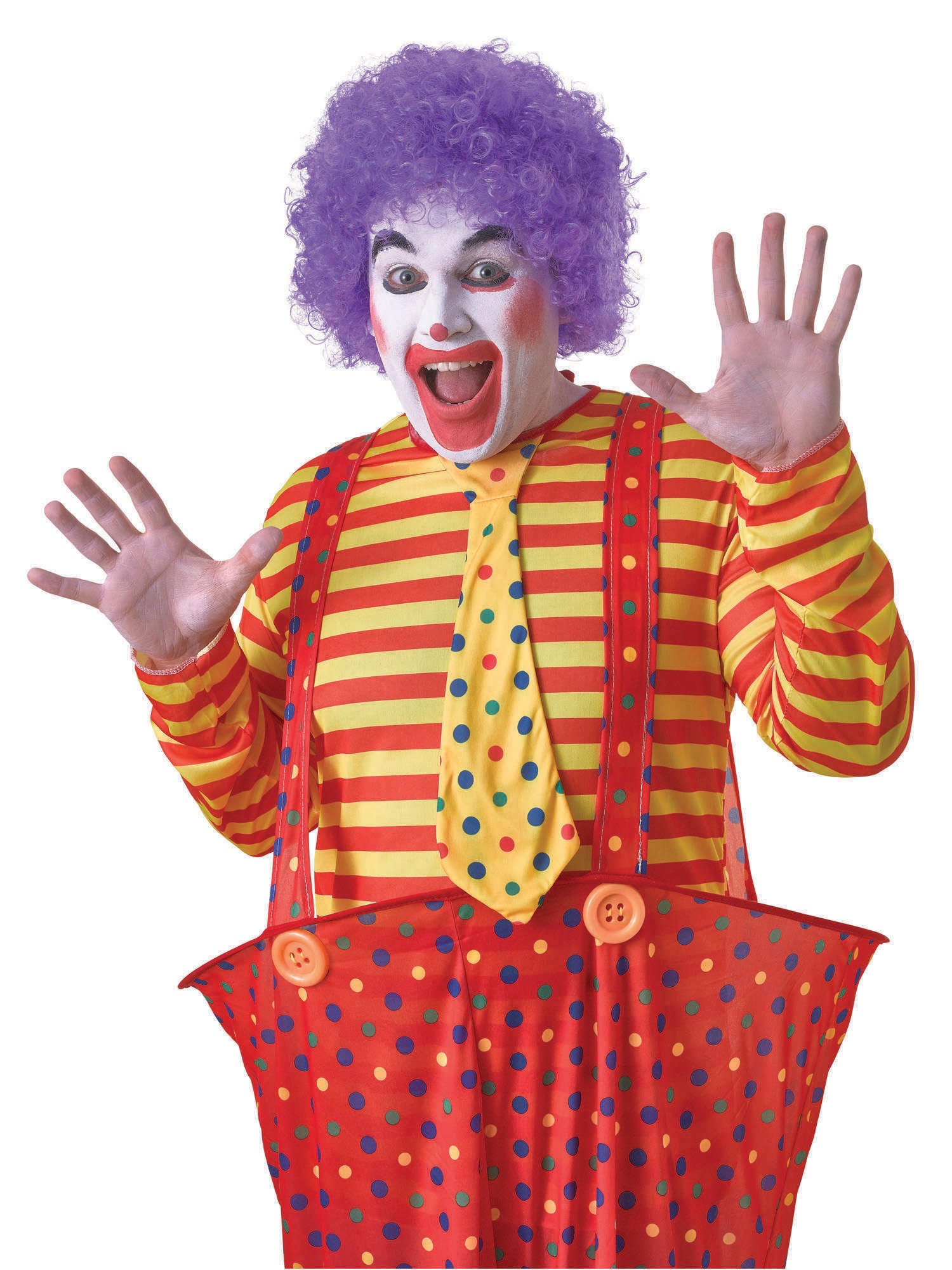Clown, Purple, Generic, Wig, One Size, Front