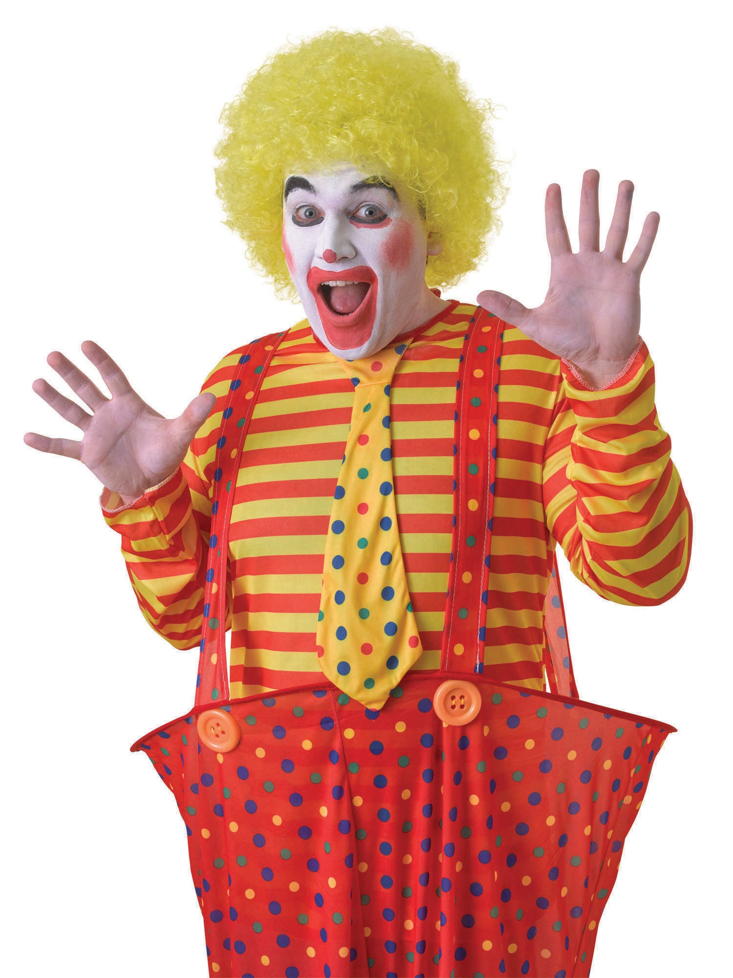Clown, Yellow, Generic, Wig, One Size, Front