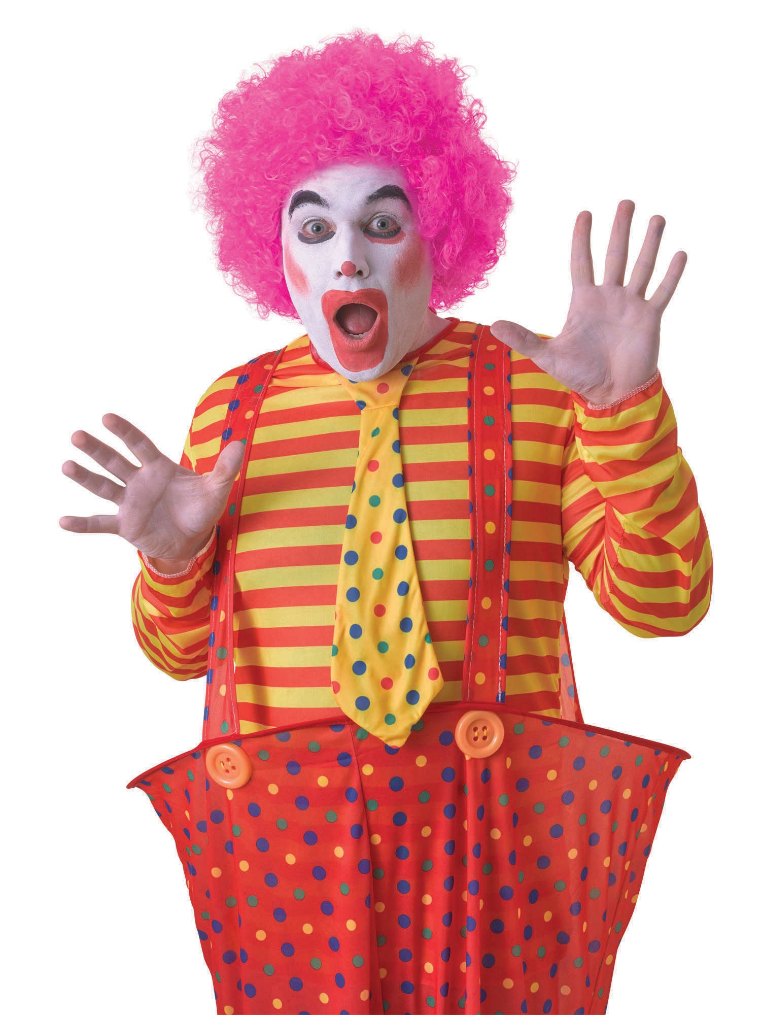 Clown, Pink, Generic, Wig, One Size, Front