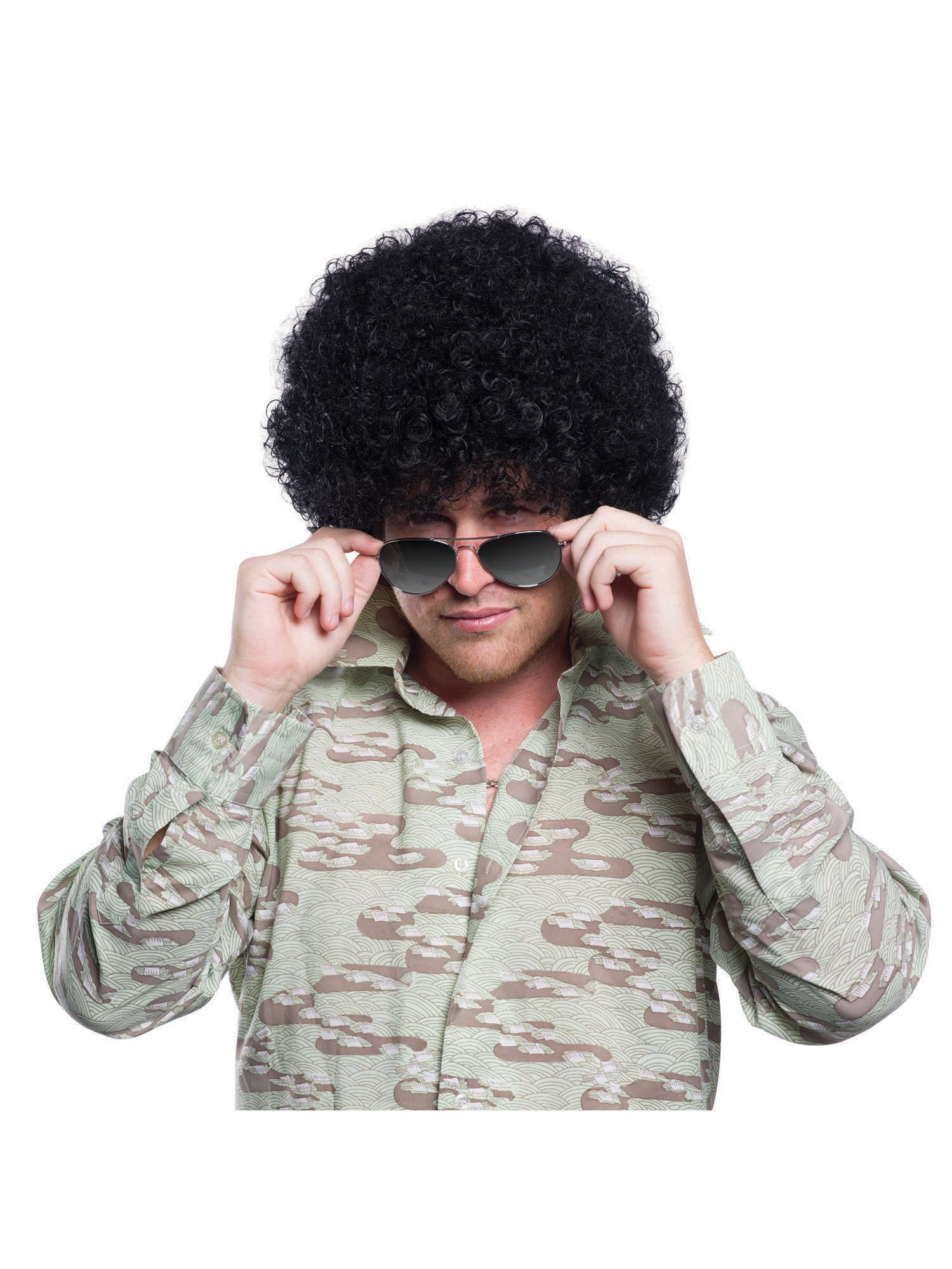Black Afro, Black, Forum, Wigs, One Size, Front
