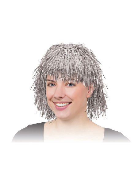 Silver Tinsel Wig