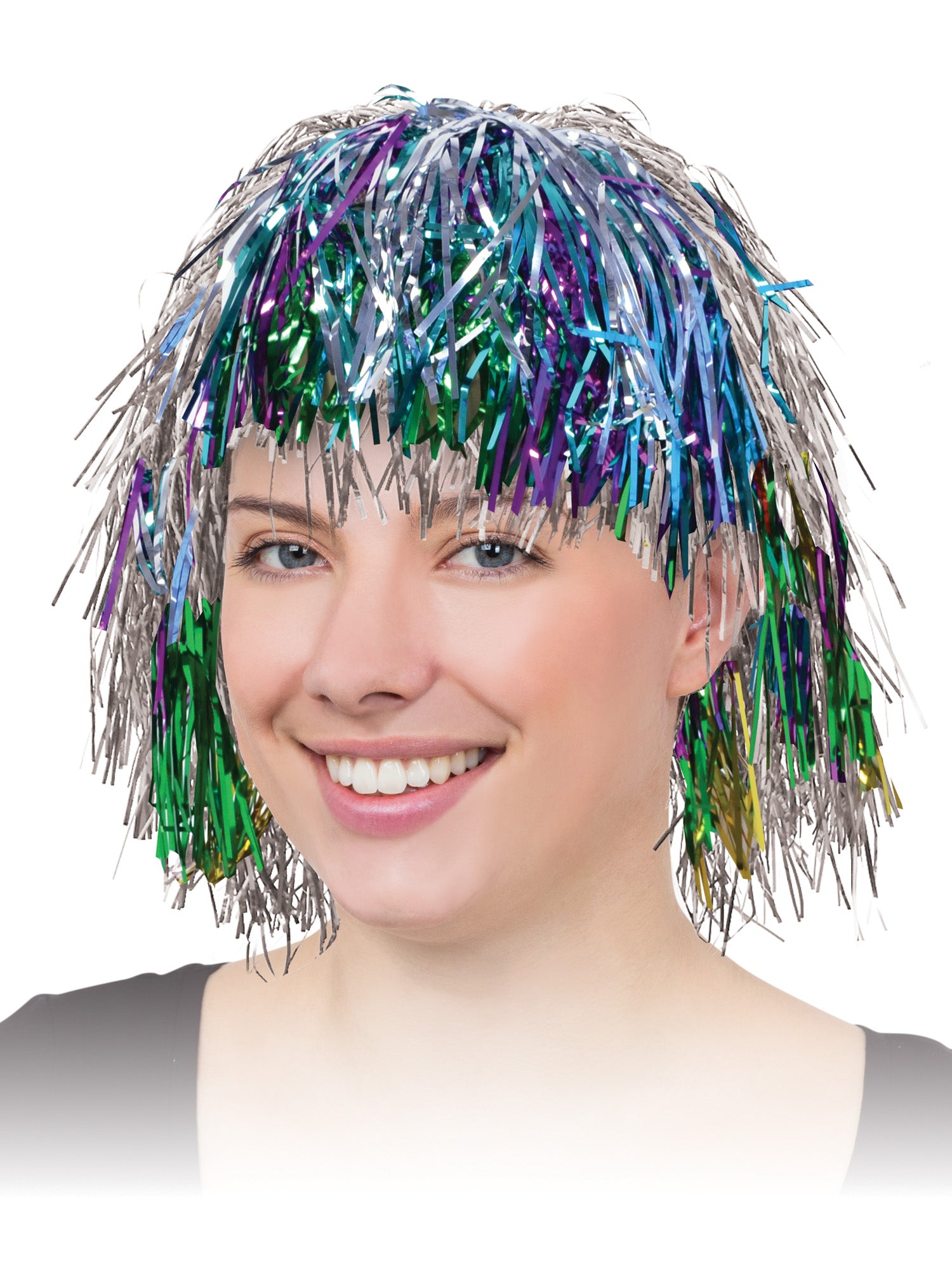 Rainbow Tinsel, multi-colored, Rainbow Tinsel, Wigs, One Size, Back