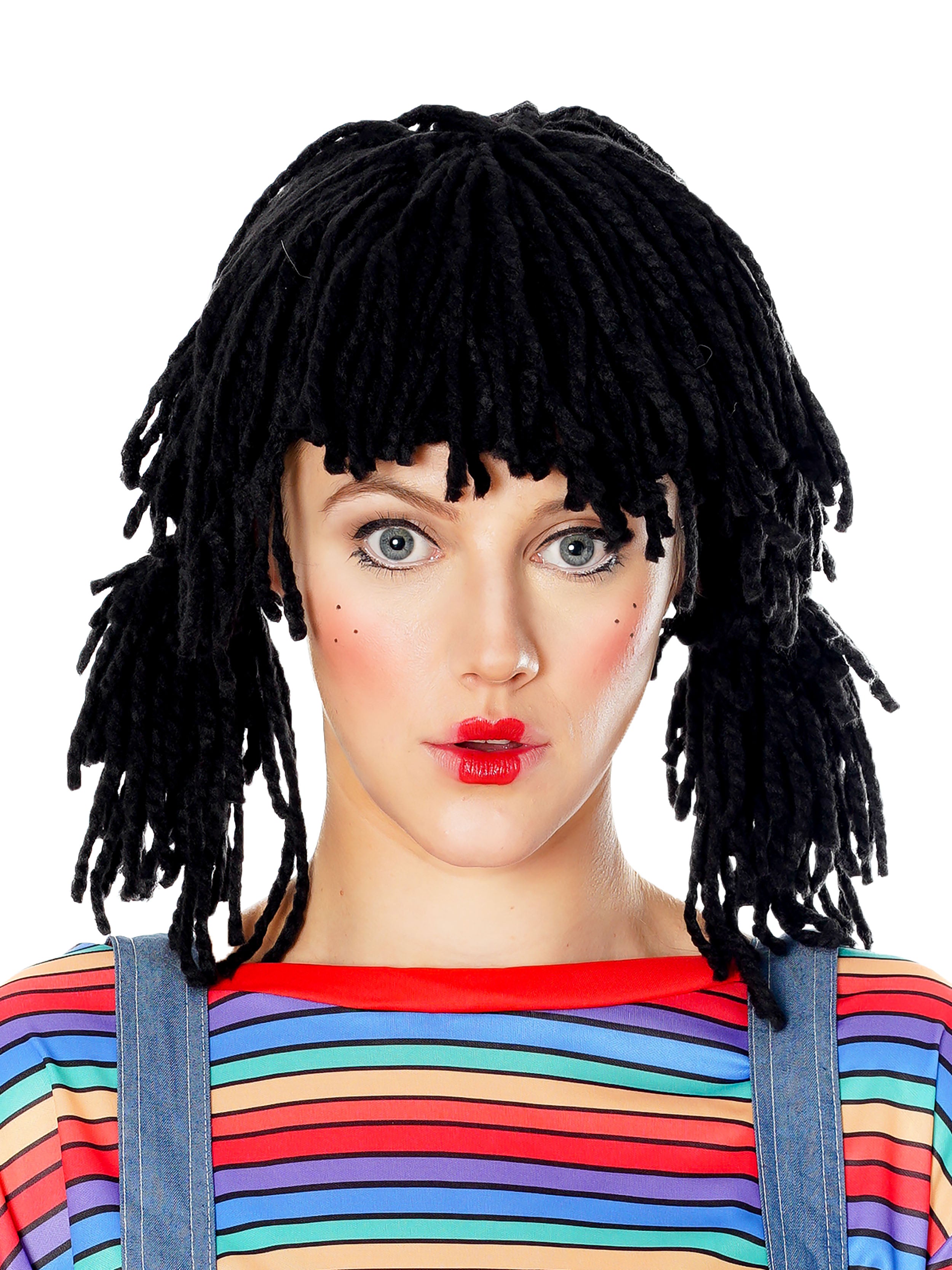 Rasta, Black, Generic, Wig, Short - Boxed, Back