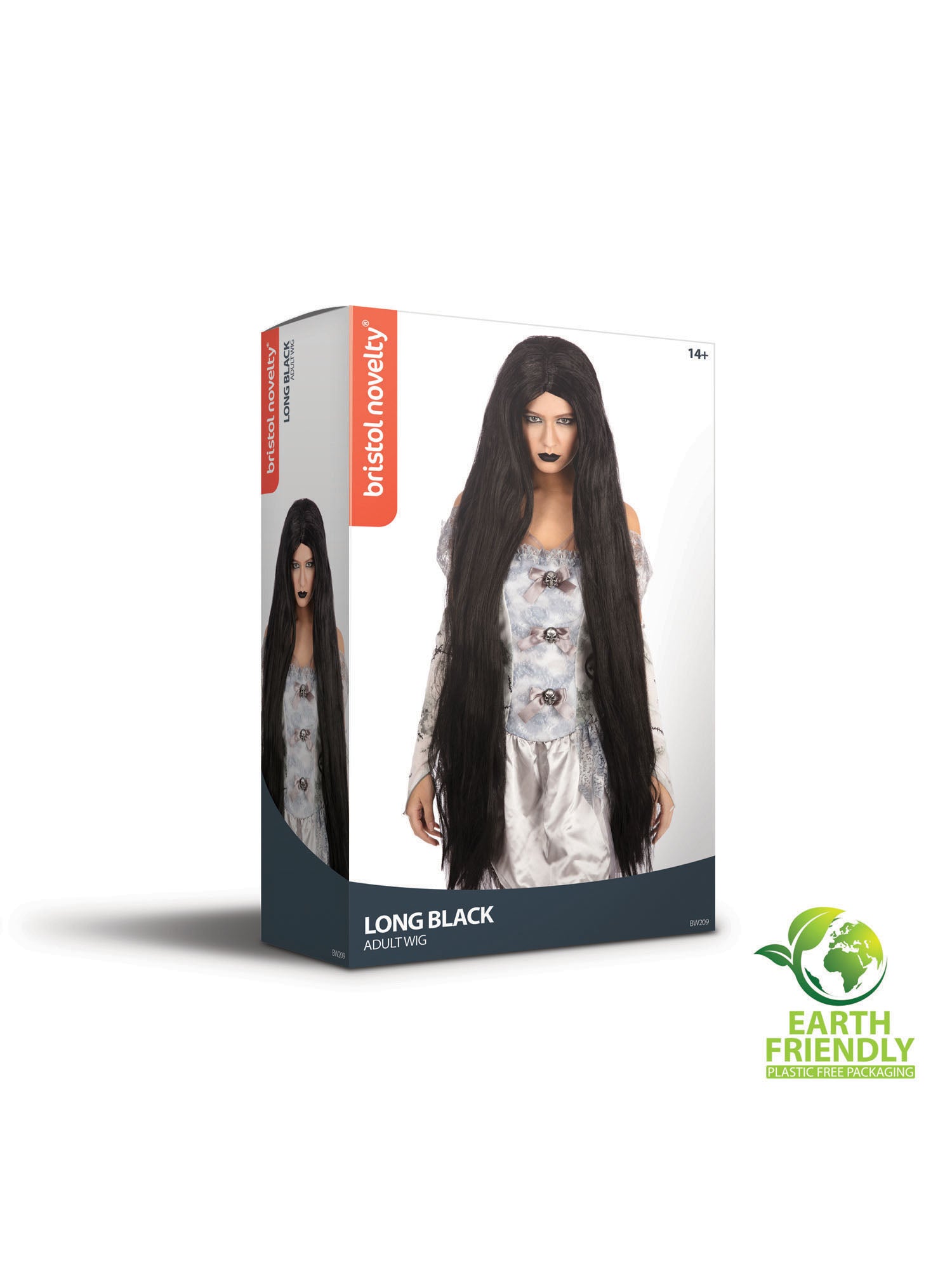 Long Black, Black, Generic, Wig, Long, Back